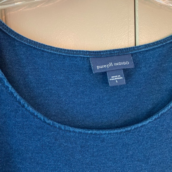 J.Jill Pure Jill Indigo TUNIC swing top - Picture 2 of 2